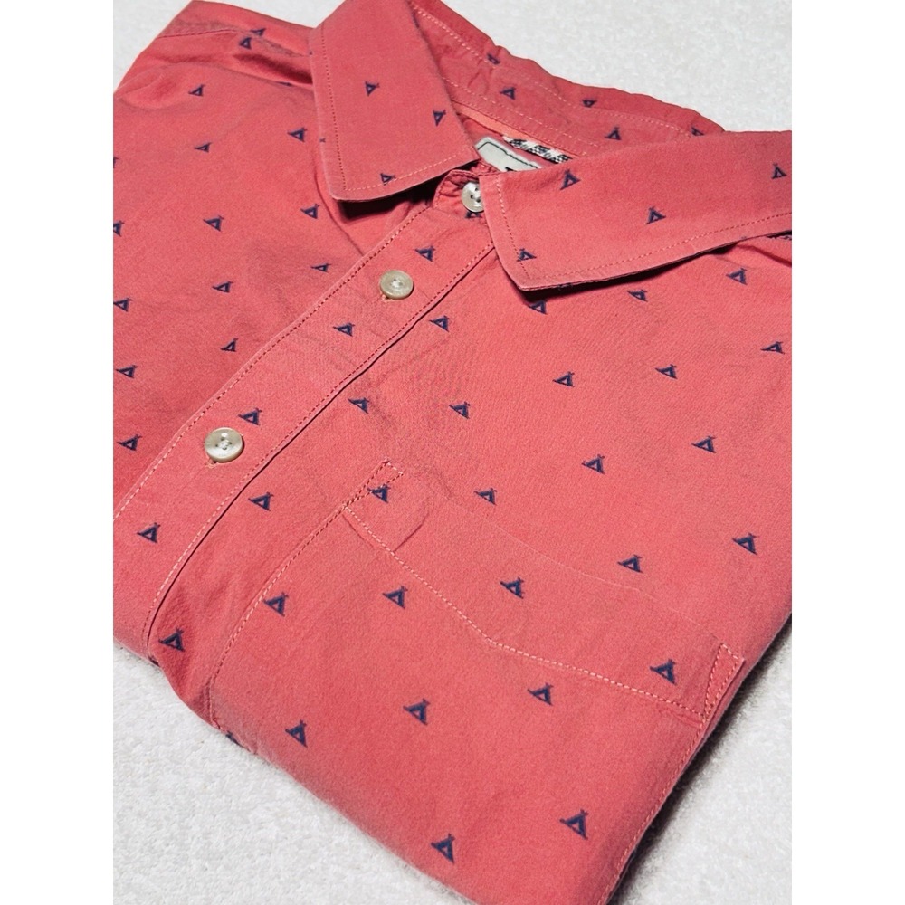 THE NORTH FACE Bayhail Jacquard Button Up Mens XL Teepee Clay Red EUC